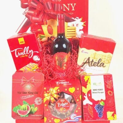 Giỏ Quà Tết Gỗ Đỏ 1