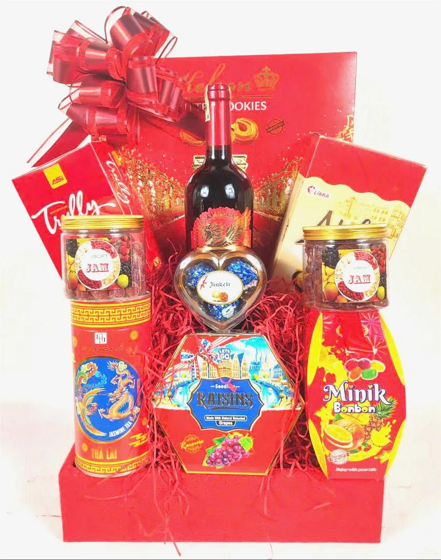 Giỏ Quà Tết Gỗ Đỏ 1