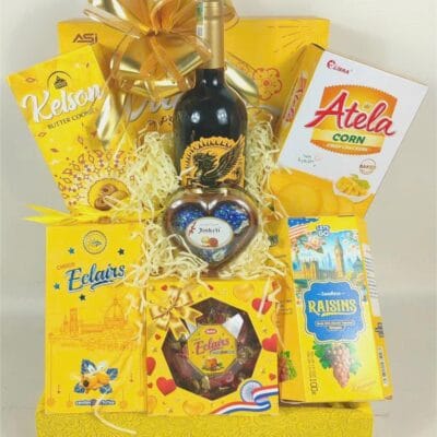 Giỏ Quà Tết Gỗ Vàng 1