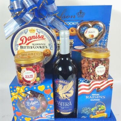 Giỏ Quà Tết Gỗ Xanh Dương 1