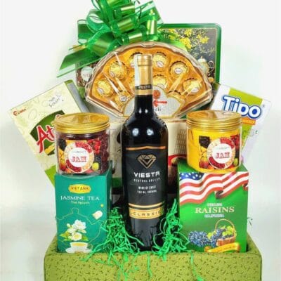 Khay Quà Tết Gỗ Xanh Lá 1