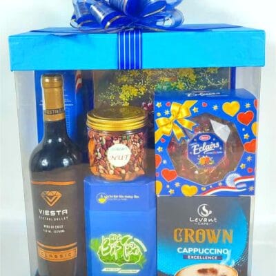 Giỏ Quà Tết Gỗ Xanh Dương 1