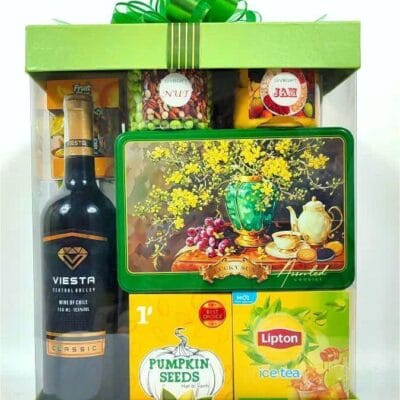 Khay Quà Tết Gỗ Xanh Lá 1