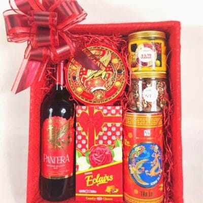 Khay Quà Tết Gỗ Đỏ 1