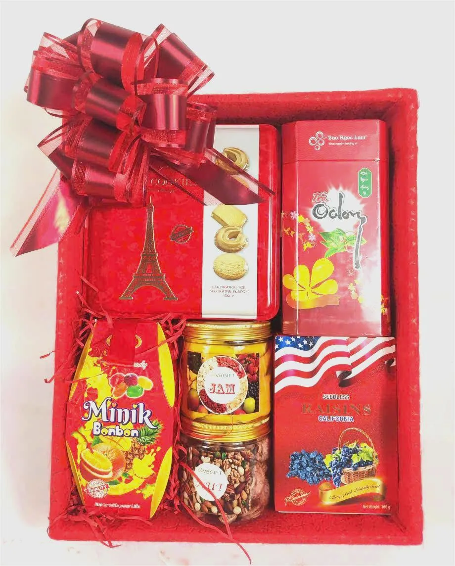 Khay Quà Tết Gỗ Đỏ 1