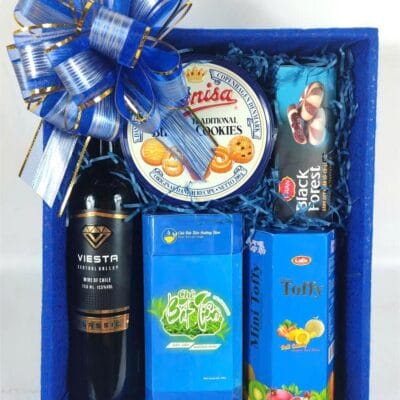 Giỏ Quà Tết Gỗ Xanh Dương 1