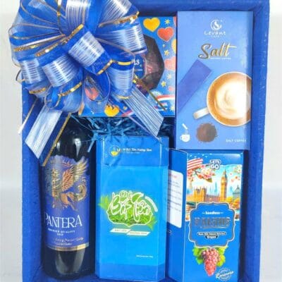 Giỏ Quà Tết Gỗ Xanh Dương 1