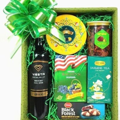 Khay Quà Tết Gỗ Xanh Lá 1