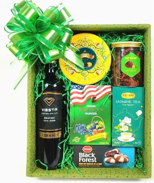 Khay Quà Tết Gỗ Xanh Lá 1