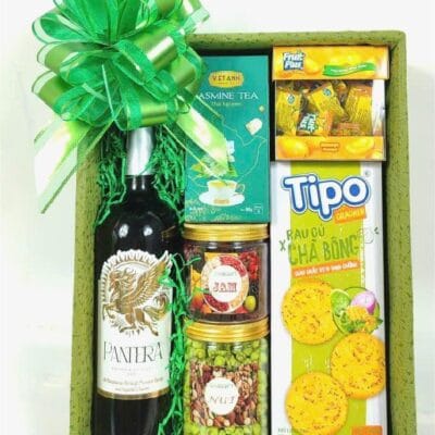 Khay Quà Tết Gỗ Xanh Lá 1