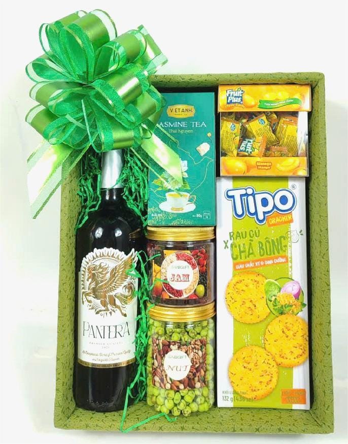 Khay Quà Tết Gỗ Xanh Lá 1