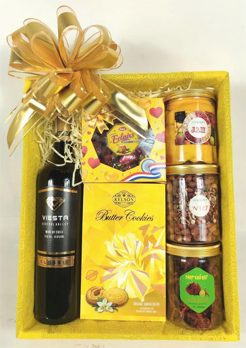 Khay Quà Tết Gỗ Vàng 1